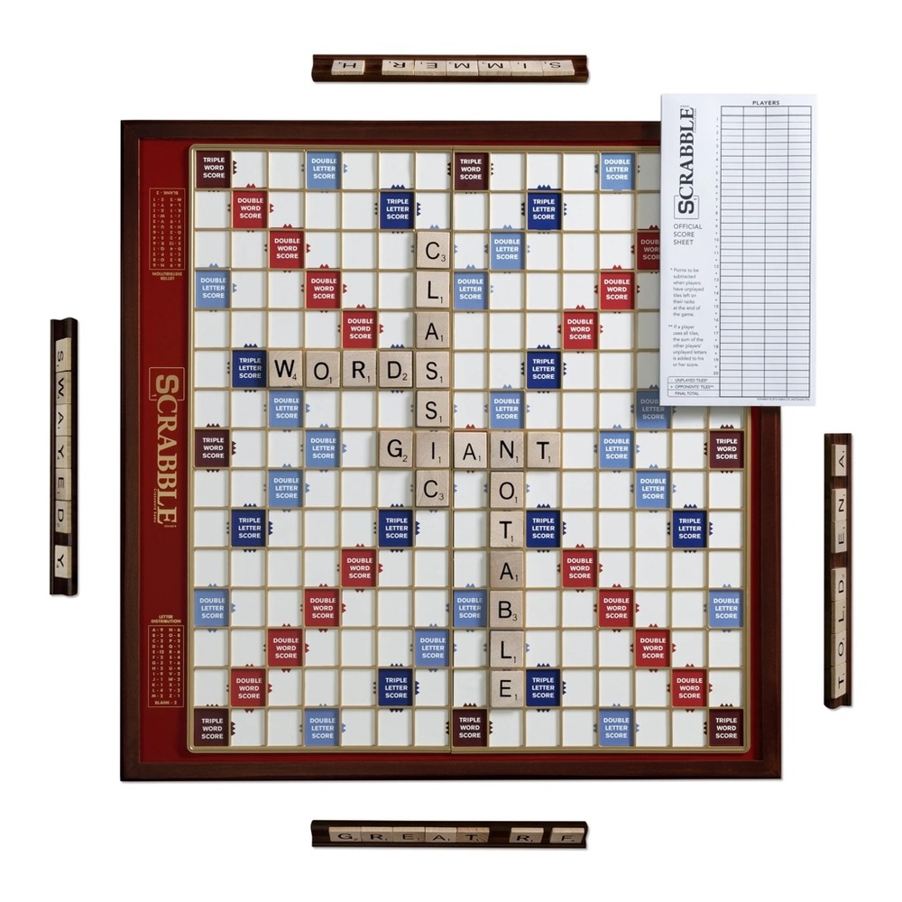 Scrabble Board - Giant Deluxe Edition with Rotating Wooden Board